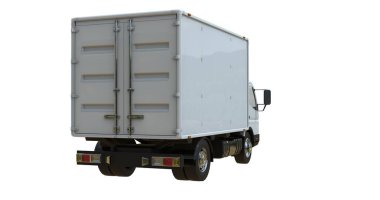 Kargo kamyonu beyaz üzerine izole edilmiş.