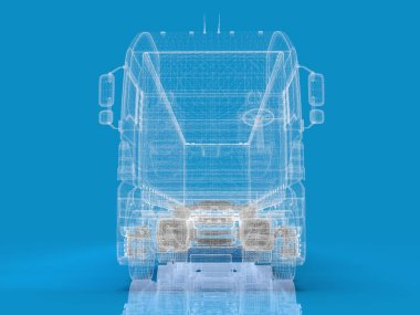 Mavi, Ulaşım Aracı, Teslimat Ulaşım TiR, Euro Cargo Lojistik Konsepti, Nakliye, Uluslararası Teslimat Endüstrisi, 3D