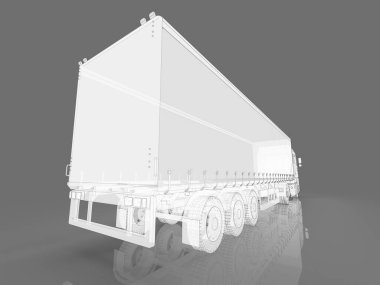 Mavi, Ulaşım Aracı, Teslimat Ulaşım TiR, Euro Cargo Lojistik Konsepti, Nakliye, Uluslararası Teslimat Endüstrisi, 3D