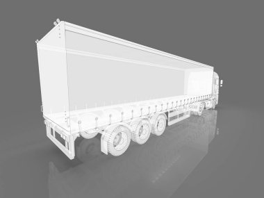 Mavi, Ulaşım Aracı, Teslimat Ulaşım TiR, Euro Cargo Lojistik Konsepti, Nakliye, Uluslararası Teslimat Endüstrisi, 3D