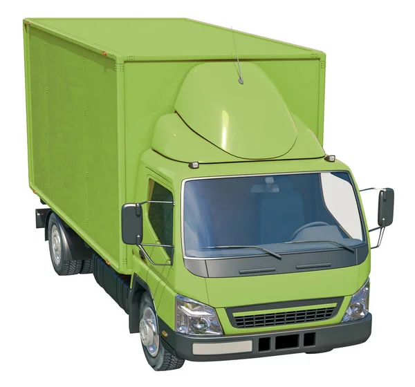 Petit Camion Postal Isolé Illustre Livraison Express Gratuite Domicile Marchandises — Photo