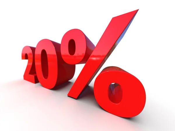 Illustration Percent Sign Economic Crisis Financial Crash Red Percent Discount — Stock Photo, Image