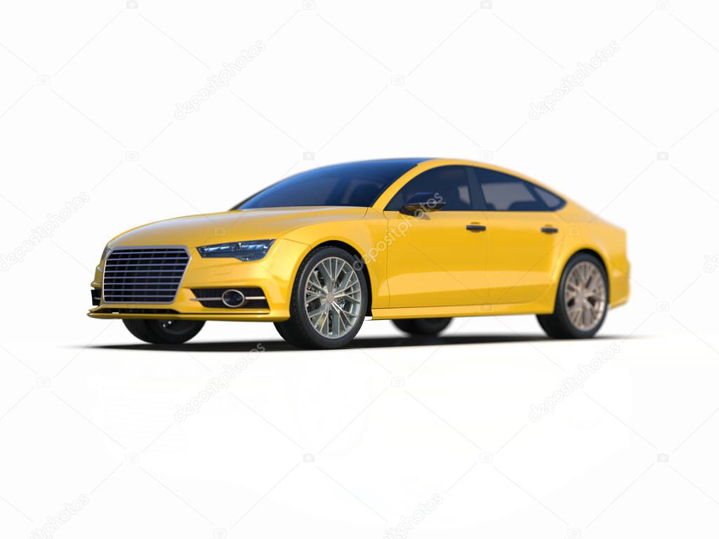 Audi A7 Isolated on White Executive Car Mid size Luxury Car, German Liftback, Premium Car Sportback, Coupe, Sportback, Audi AG is a German Automobile Manufacturer