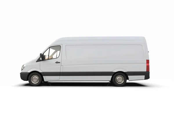 Λευκό Φορτηγό Εμπορικών Παραδόσεων Ένα Λευκό Φόντο Απομονωμένο Πρότυπο Πληροφοριακό — Φωτογραφία Αρχείου