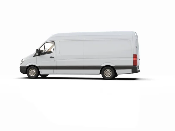 White Commercial Delivery Truck Auf Weißem Hintergrund Isoliert Template Element — Stockfoto