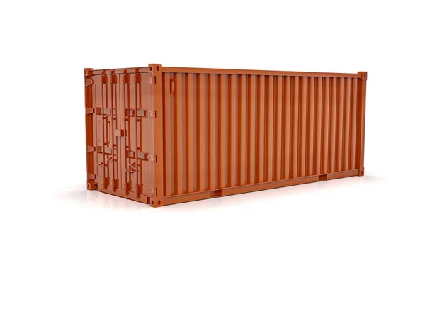 Red Shipping Cargo Container Logistics Transportation Isolated Cargo Box Ship — Stock Photo, Image