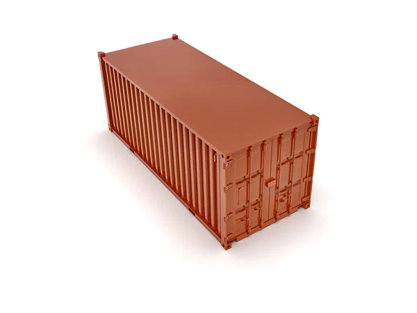 Red Shipping Cargo Container Logistics Transportation Isolated Cargo Box Ship — Stock Photo, Image