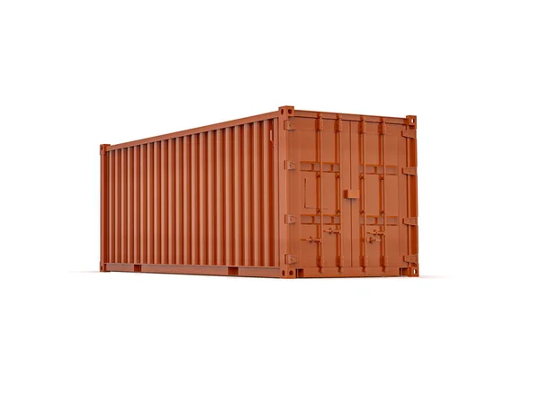 用于物流和运输隔离的红色货运集装箱 用于货物储存 进出口产品的货物箱 货物运输 — 图库照片