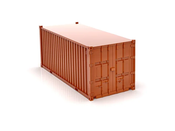 Red Shipping Cargo Container Logistics Transportation Isolated Cargo Box Ship — Stock Photo, Image