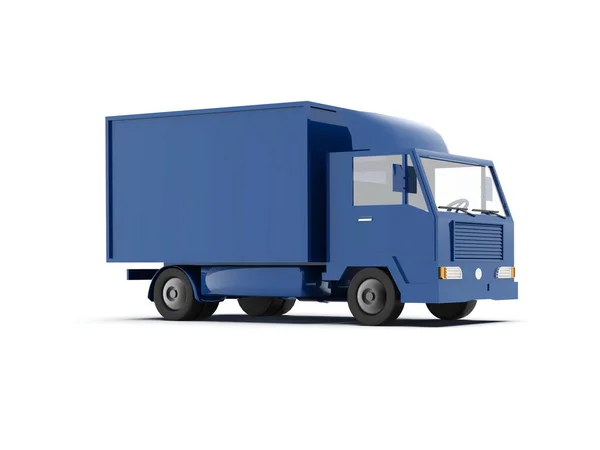 Camión Entrega Comercial Juguete Azul Sobre Fondo Blanco Aislado Infografía — Foto de Stock
