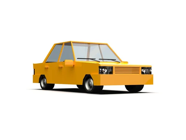 Llustrationyellow Family Urban Car Generic City Car Icon Low Poly — Φωτογραφία Αρχείου