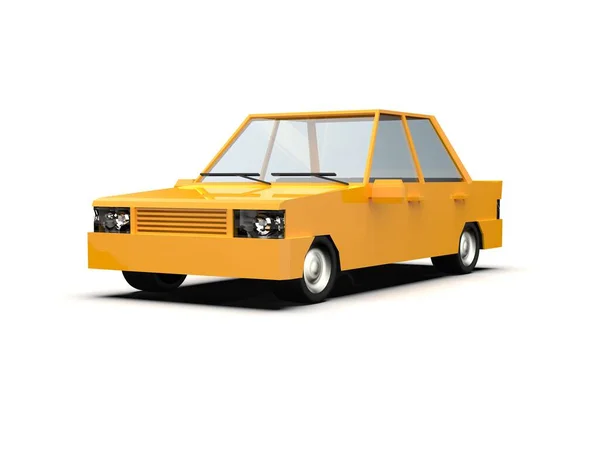 Lustrationyellow Family Urban Car Generic City Car Icon Low Poly — стокове фото