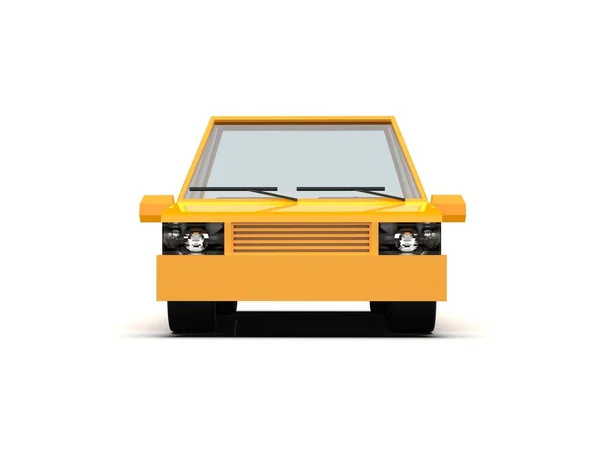 Lustrationyellow家族都市車 一般的な都市車のアイコン 低保利自動車輸送コンセプトは 白の背景に隔離された タクシー フラットセダンシンボル 車のトラフィックインフォグラフィックテンプレート — ストック写真