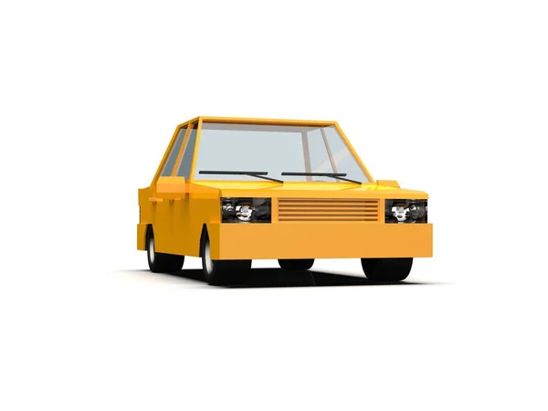 Llustratieyellow Family Urban Car Generieke City Car Icon Low Poly — Stockfoto