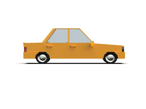 Llustrationyellow Family Urban Car Generic City Car Icon Low Poly — Zdjęcie stockowe