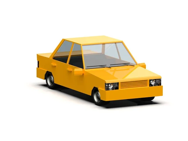 Ilustración 3Dcoche Urbano Familiar Amarillo Icono Genérico Del Coche Ciudad — Foto de Stock