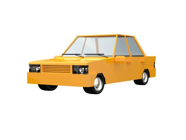 Llustration Yellow Family Urban Car Generic City Car Icon Low — Stockfoto