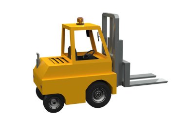 3d İllüstrasyon Lowpoly Simge Taşıyıcı Kamyon Ağır Yük Çizgi Filmi Biçimi Basit İzole edilmiş, Hidrolik Makine Ağır Görev Ekipmanı Depo Depolama Teslimat Bilgileri