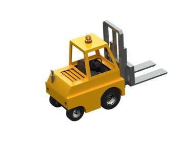 3d İllüstrasyon Lowpoly Simge Taşıyıcı Kamyon Ağır Yük Çizgi Filmi Biçimi Basit İzole edilmiş, Hidrolik Makine Ağır Görev Ekipmanı Depo Depolama Teslimat Bilgileri