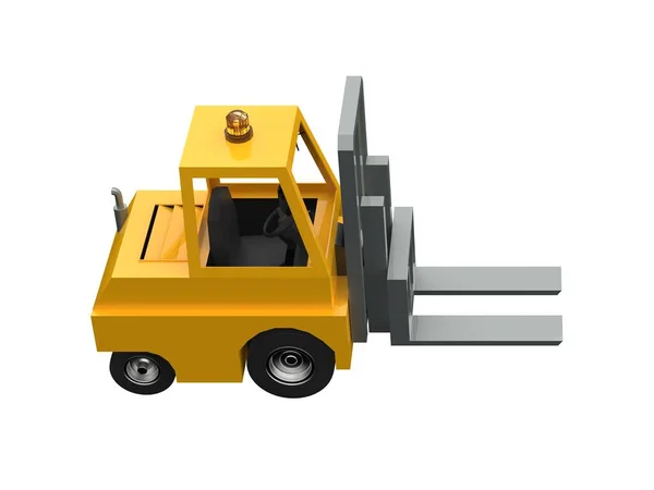 Illustration Lowpoly Icon Forklift Truck Heavy Loader Cartoon Style Simple — Stock Photo, Image