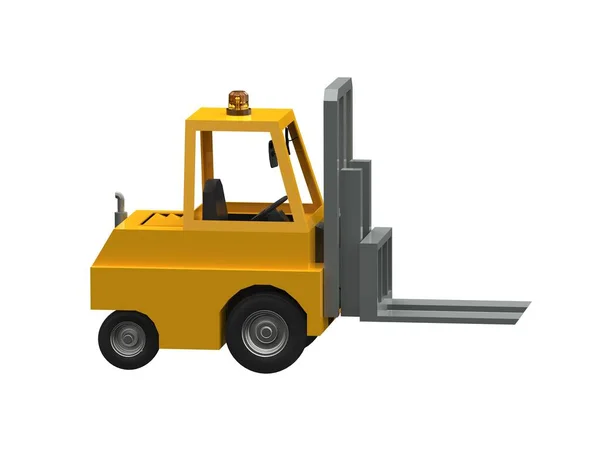 Illustration Lowpoly Icon Forklift Truck Heavy Loader Cartoon Style Simple — Stock Photo, Image