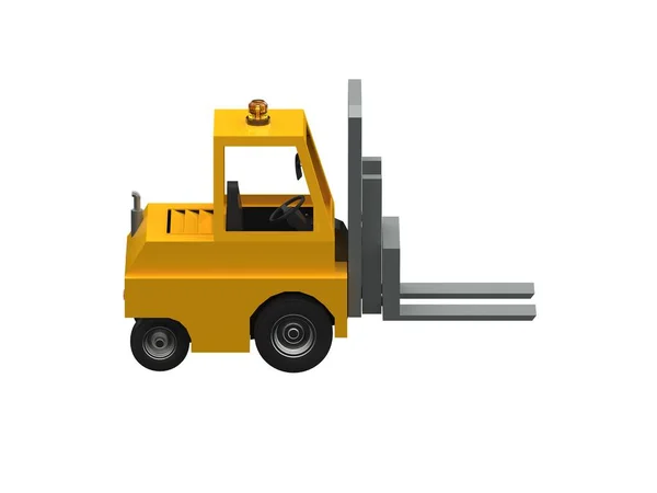 Illustration Lowpoly Icon Forklift Truck Heavy Loader Cartoon Style Simple — 스톡 사진