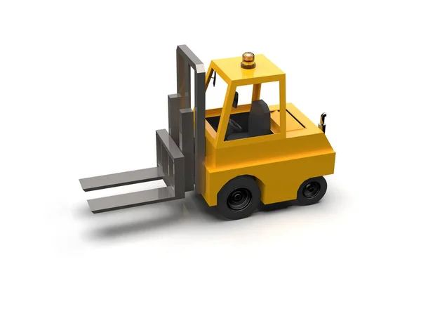 Illustrazione Lowpoly Icon Forklift Truck Heavy Loader Cartoon Style Semplice — Foto Stock