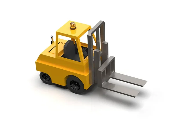 Illustration Lowpoly Icon Forklift Truck Heavy Loader Cartoon Style Simple — 스톡 사진