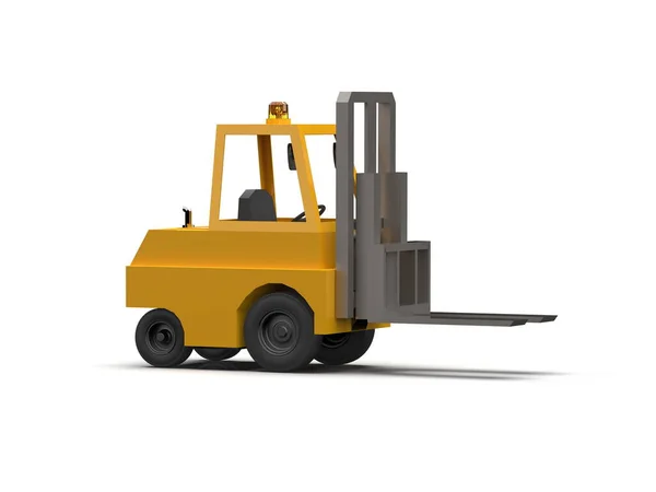 Illustration Lowpoly Icon Forklift Truck Heavy Loader Cartoon Style Simple — Stock Photo, Image