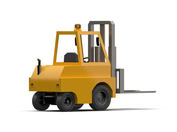 Illustration Lowpoly Icon Forklift Truck Heavy Loader Cartoon Style Simple — Stock Photo, Image