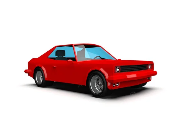 Llustration Roter Rennsportwagen Einfaches Coupe City Auto Icon Low Poly — Stockfoto