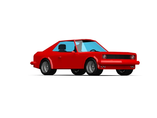 Llustration Red Race Sport Car Simple Coupe City Auto Icon — Stock Photo, Image