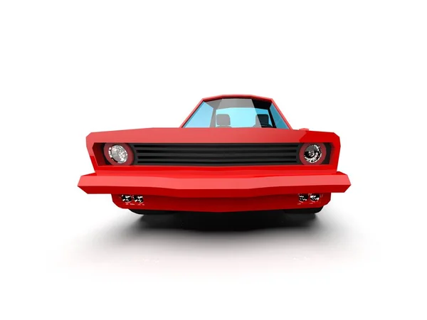 Llustration Red Race Sport Car Simple Coupe City Auto Icon — Stock Photo, Image