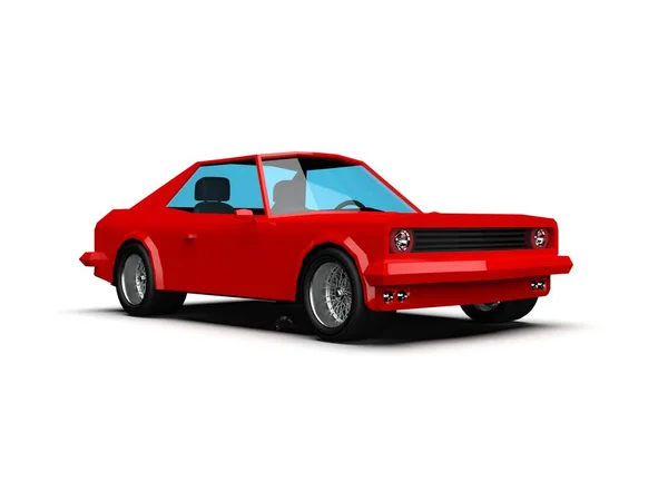 Llustration Red Race Sport Car Simple Coupe City Auto Icon — 스톡 사진
