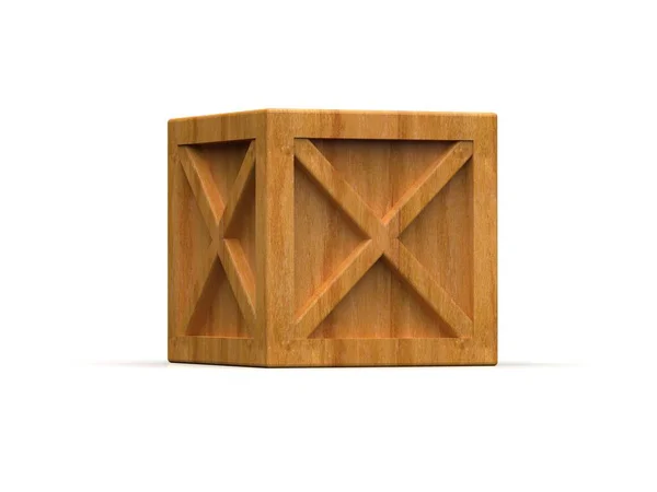 Доставка Облокована Goods Wooden Box Isolated White Background Pallet Cargo — стокове фото