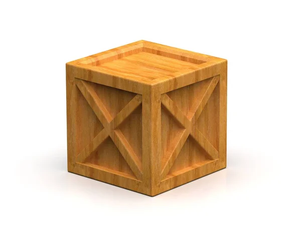 Zásilka Těsněné Zboží Dřevěné Krabice Izolované Bílém Pozadí Paletové Nákladní — Stock fotografie