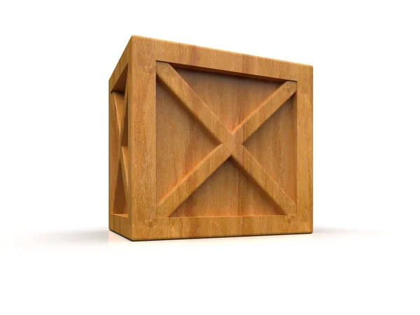 Zásilka Těsněné Zboží Dřevěné Krabice Izolované Bílém Pozadí Paletové Nákladní — Stock fotografie
