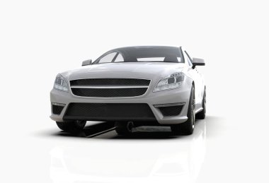 Beyaz 3d Illustration, Çağdaş Sedan Studio, Otomobil Sanayii, Otomobil Taşımacılığı, Infographics Otomotiv Arkaplan, Şehir Araç Şablonu