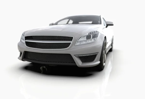 Generic Brandless Luxury Car Isolated White Illustration Contemporary Sedan Studio — 스톡 사진