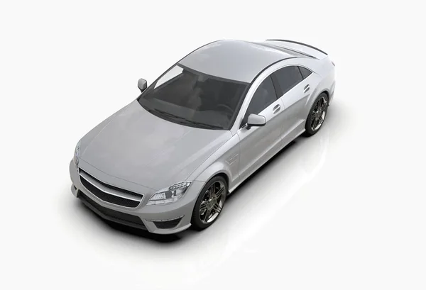 Generic Brandless Luxury Car Isolated White Illustration Contemporary Sedan Studio — Zdjęcie stockowe