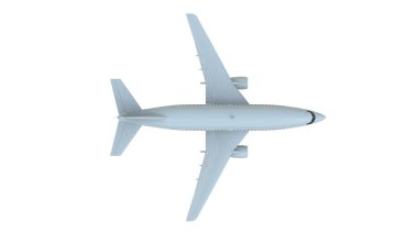 Airon White 'taki Ticari Yolcu Uçağı, Hava Taşımacılığı ile Tatil Seyahati, Uçak Kalkışı, Uçak Uçuş ve Havacılık Rotası Havayolu İşareti, Havacılık Kargo Servisi 3d Görüntü