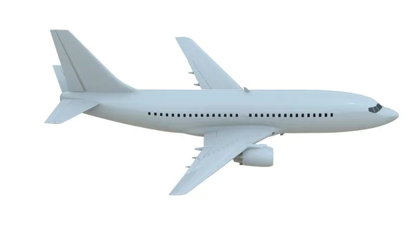 Kommersiellt Passagerarplan Flygande Vitt Semester Resor Med Flygtransport Flygplansstart Flygplansflygning — Stockfoto