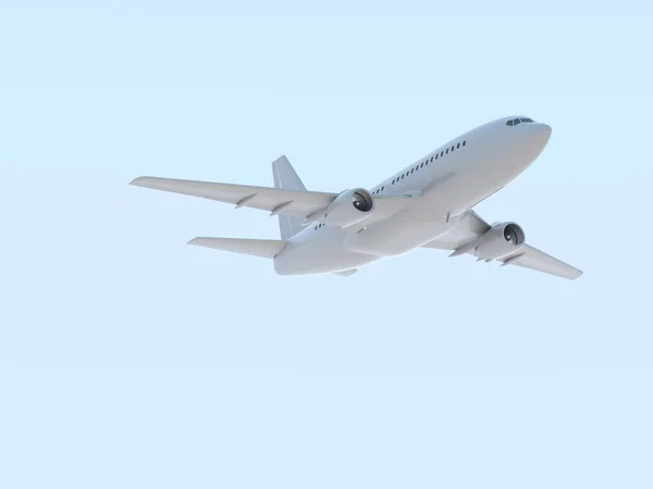 空中商业客机 空运度假旅行 客机起飞 飞机飞行及航空航线签署 航空货运服务3D说明 — 图库照片