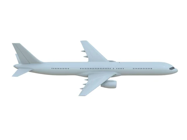 Kommerzielles Passagierflugzeug Der Luft Auf Weiß Urlaubsreisen Mit Dem Luftverkehr — Stockfoto