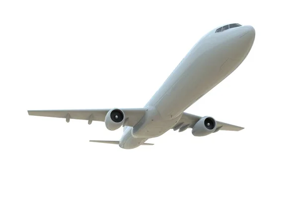 航空輸送 航空会社による航空白 休暇旅行での商業旅客航空機離陸飛行 航空機飛行および航空ルート航空会社サイン 航空貨物サービス3Dイラスト — ストック写真