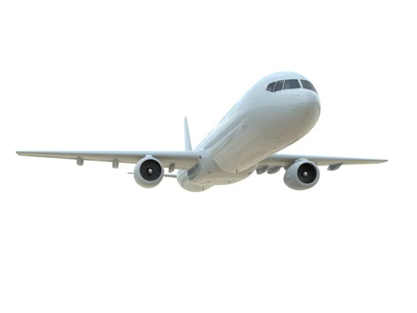 Commercial Passenger Plane Air White Vacation Travel Air Transport Airliner — Stockfoto