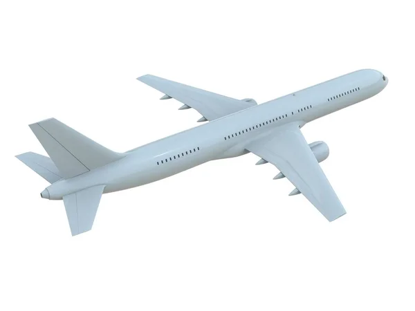 Avión Comercial Pasajeros Aire Blanco Viajes Vacaciones Por Transporte Aéreo — Foto de Stock