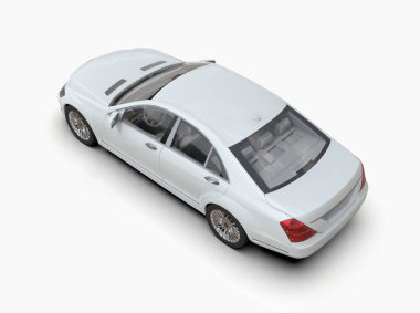 Beyaz 3d Illustration, Çağdaş Sedan Studio, Otomobil Sanayii, Otomobil Taşımacılığı, Infographics Otomotiv Arkaplan, Şehir Araç Şablonu