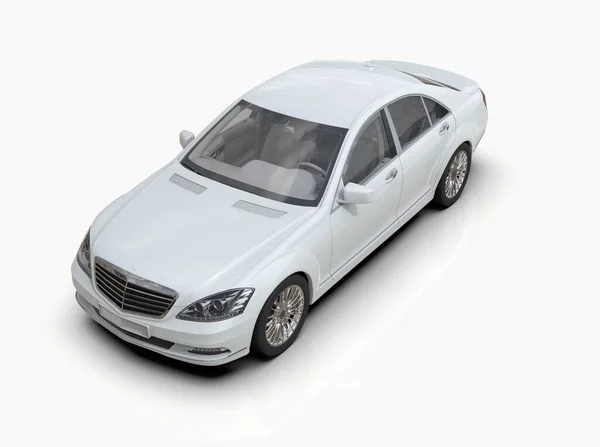 Generic Brandless Luxury Car Isolated White Illustration Contemporary Sedan Studio — Stock Photo, Image