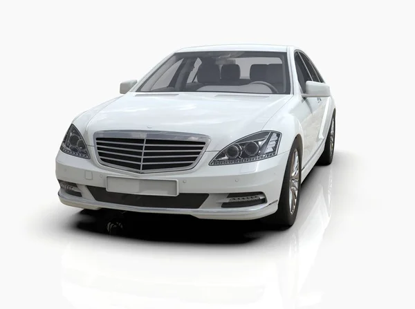 Generic Brandless Luxury Car Isolated White Illustration Contemporary Sedan Studio — Zdjęcie stockowe